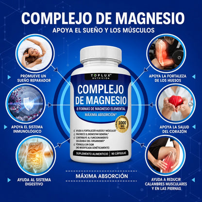 Magnesium 8 en 1 - La Fórmula Completa para tu Bienestar Diario